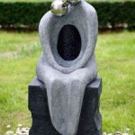Granite Couple On Black stone Rain Effect Water Feature with Lights