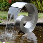 Giant Ammonite Stainless Steel Cascading Water Feature (Curly Swirly) – 65cm