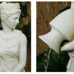 Lady Liberty Water Feature with Lights – Ivory